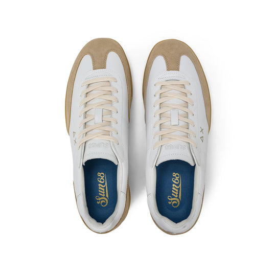 White/beige California Sun leather sneaker