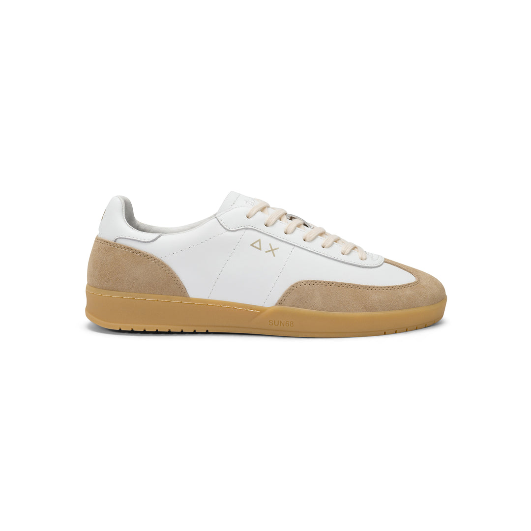 White/beige California Sun leather sneaker