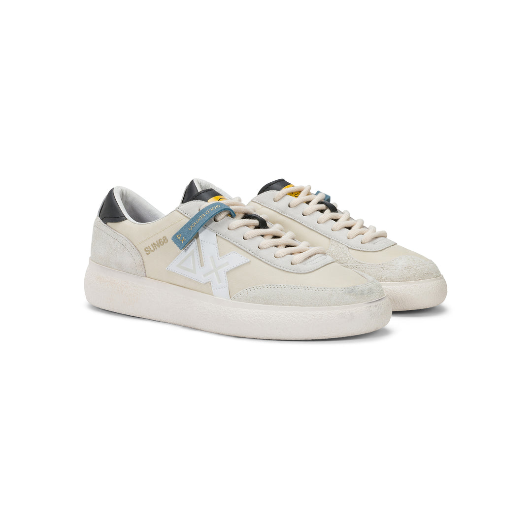 White Luis nylon and suede sneaker