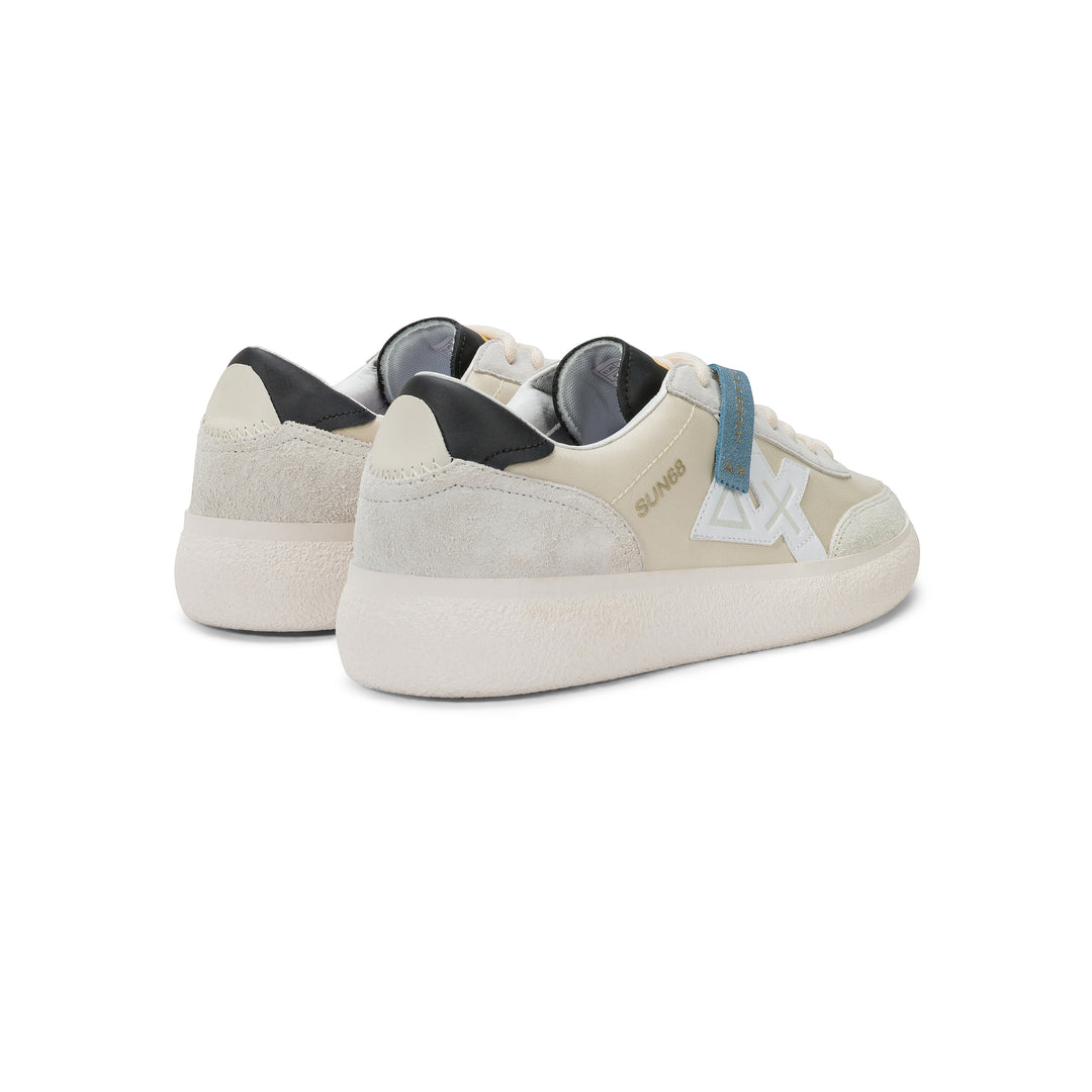 White Luis nylon and suede sneaker