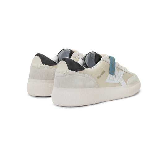 White Luis nylon and suede sneaker
