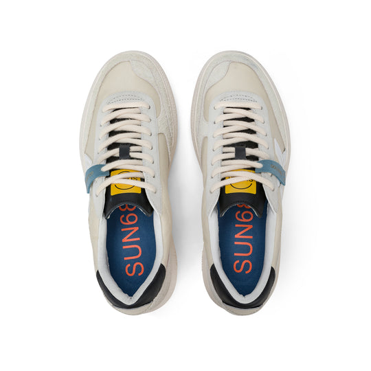White Luis nylon and suede sneaker