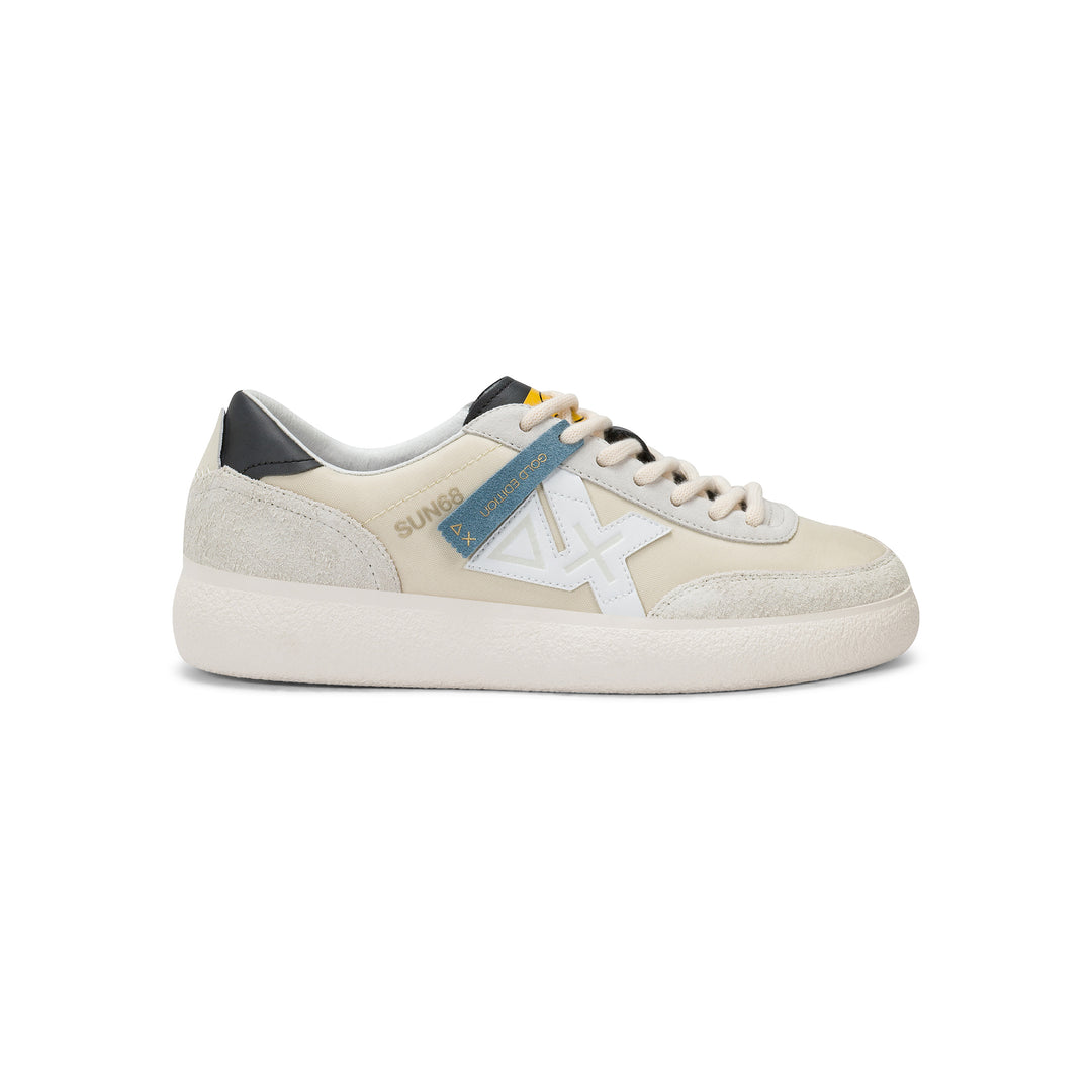 White Luis nylon and suede sneaker