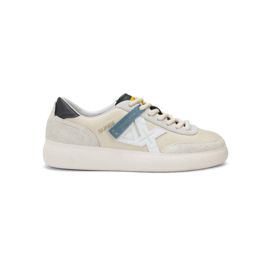 White Luis nylon and suede sneaker