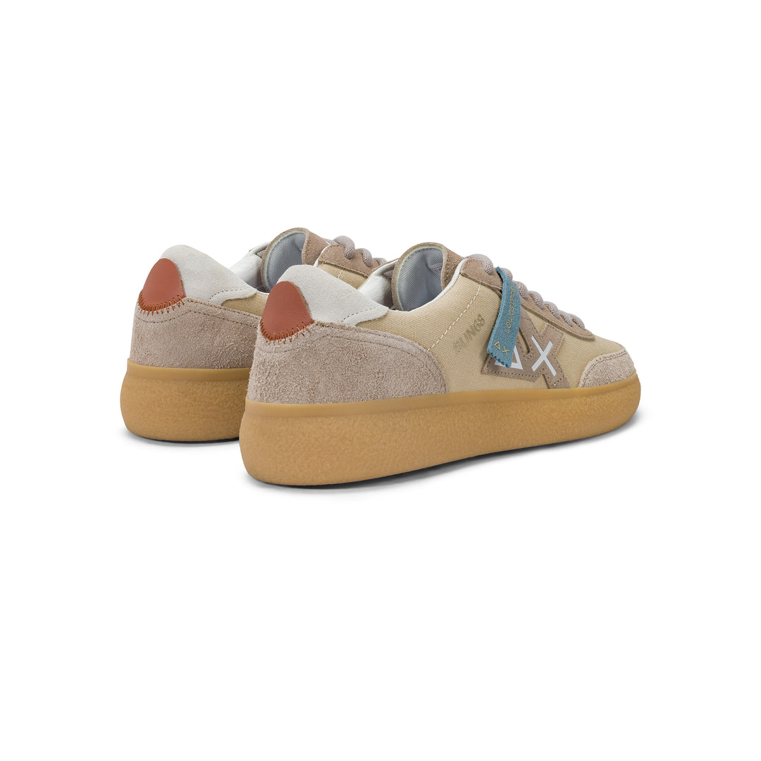 Beige Luis canvas and suede sneaker