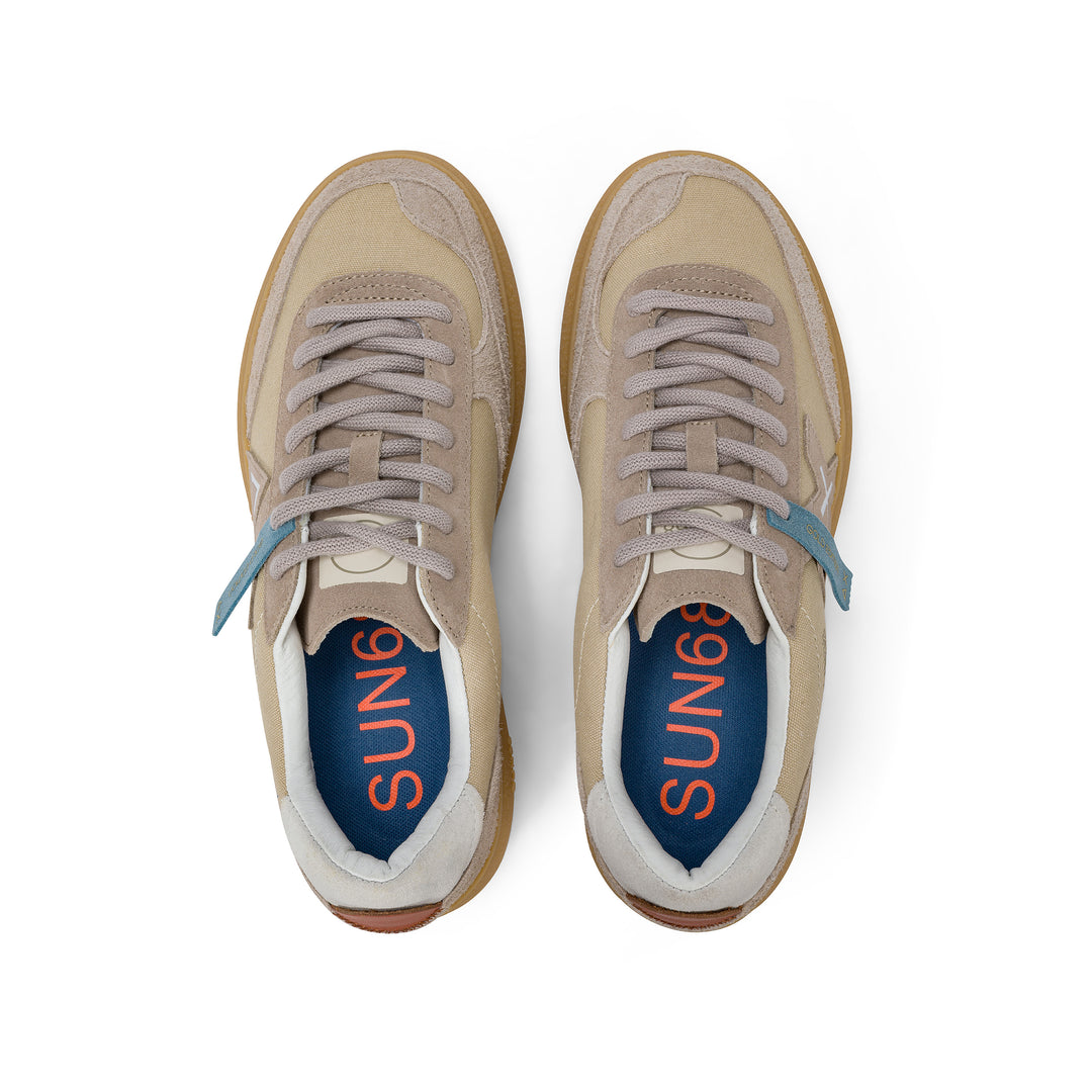 Beige Luis canvas and suede sneaker