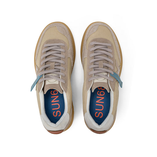 Beige Luis canvas and suede sneaker