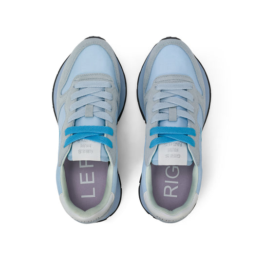 Light blue Ally Solid suede and nylon sneaker