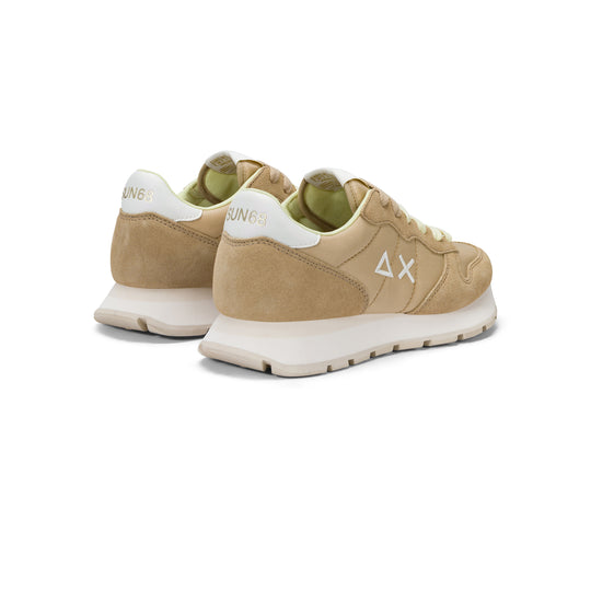 Beige Ally Solid suede and nylon sneaker