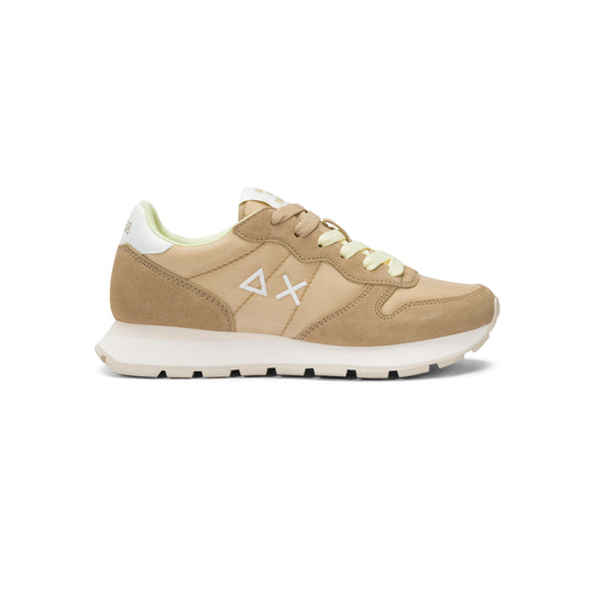 Beige Ally Solid suede and nylon sneaker