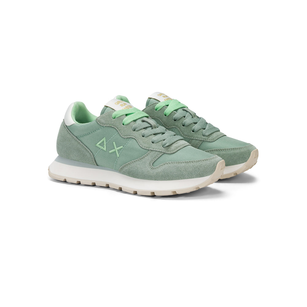 Sage green Ally Solid suede and nylon sneaker