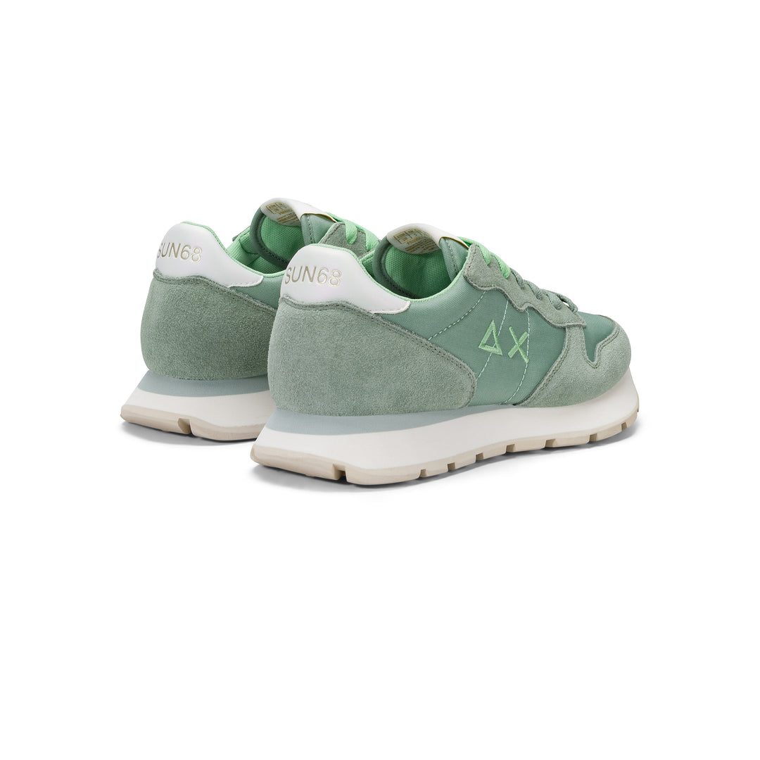 Sage green Ally Solid suede and nylon sneaker