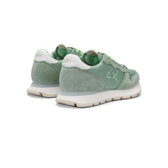 Sage green Ally Solid suede and nylon sneaker