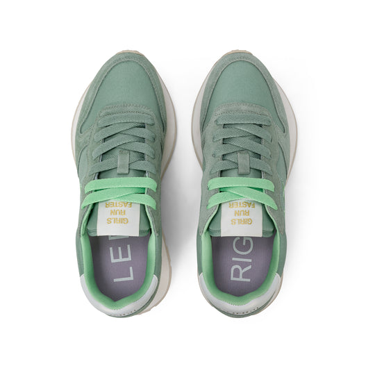 Sage green Ally Solid suede and nylon sneaker