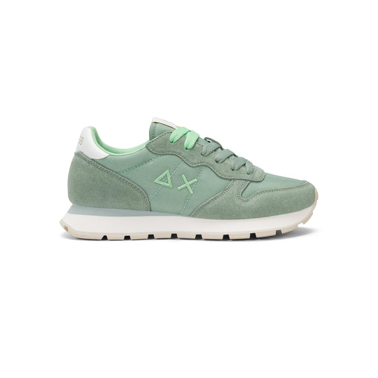 Sage green Ally Solid suede and nylon sneaker