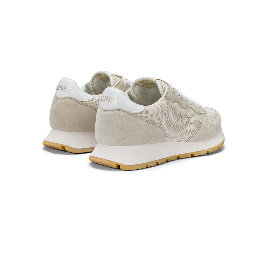 Gold Ally Glitter suede and lurex sneaker