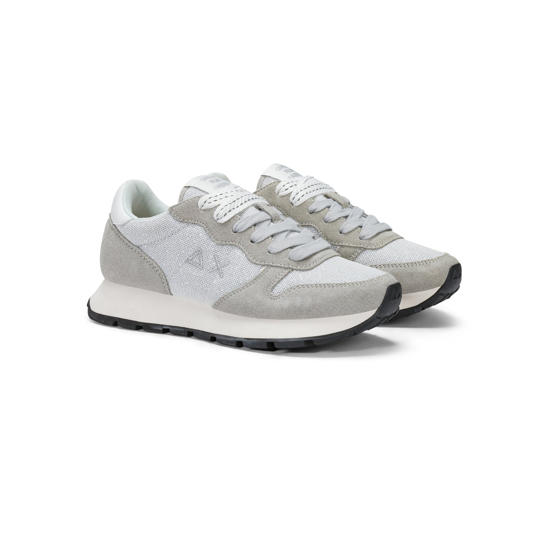 Silver Ally Glitter suede and lurex sneaker