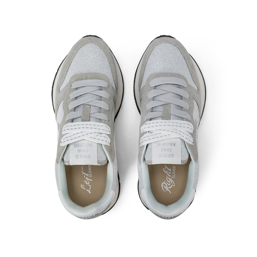 Silver Ally Glitter suede and lurex sneaker