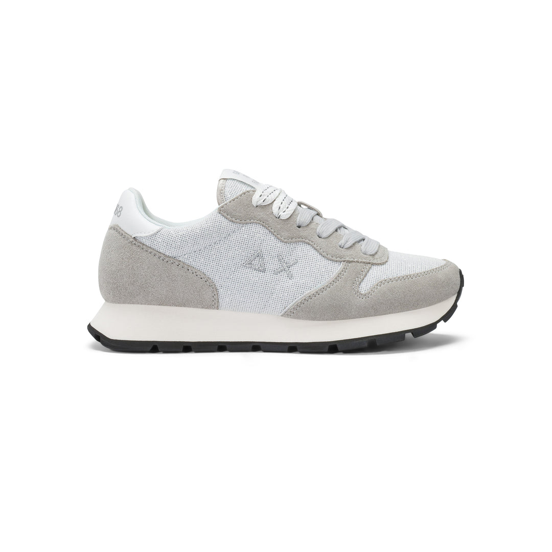 Silver Ally Glitter suede and lurex sneaker