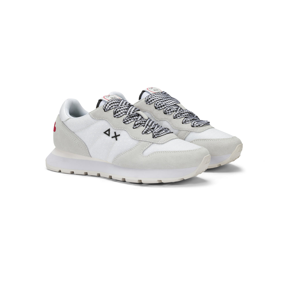 White Ally Sweet Summer suede and nylon sneaker