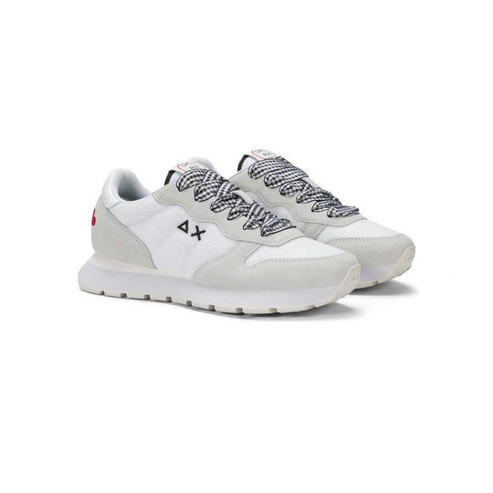 White Ally Sweet Summer suede and nylon sneaker