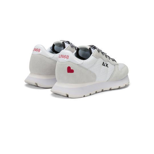 White Ally Sweet Summer suede and nylon sneaker