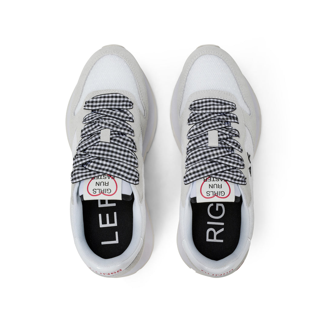 White Ally Sweet Summer suede and nylon sneaker