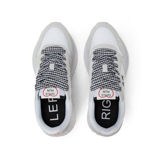 White Ally Sweet Summer suede and nylon sneaker