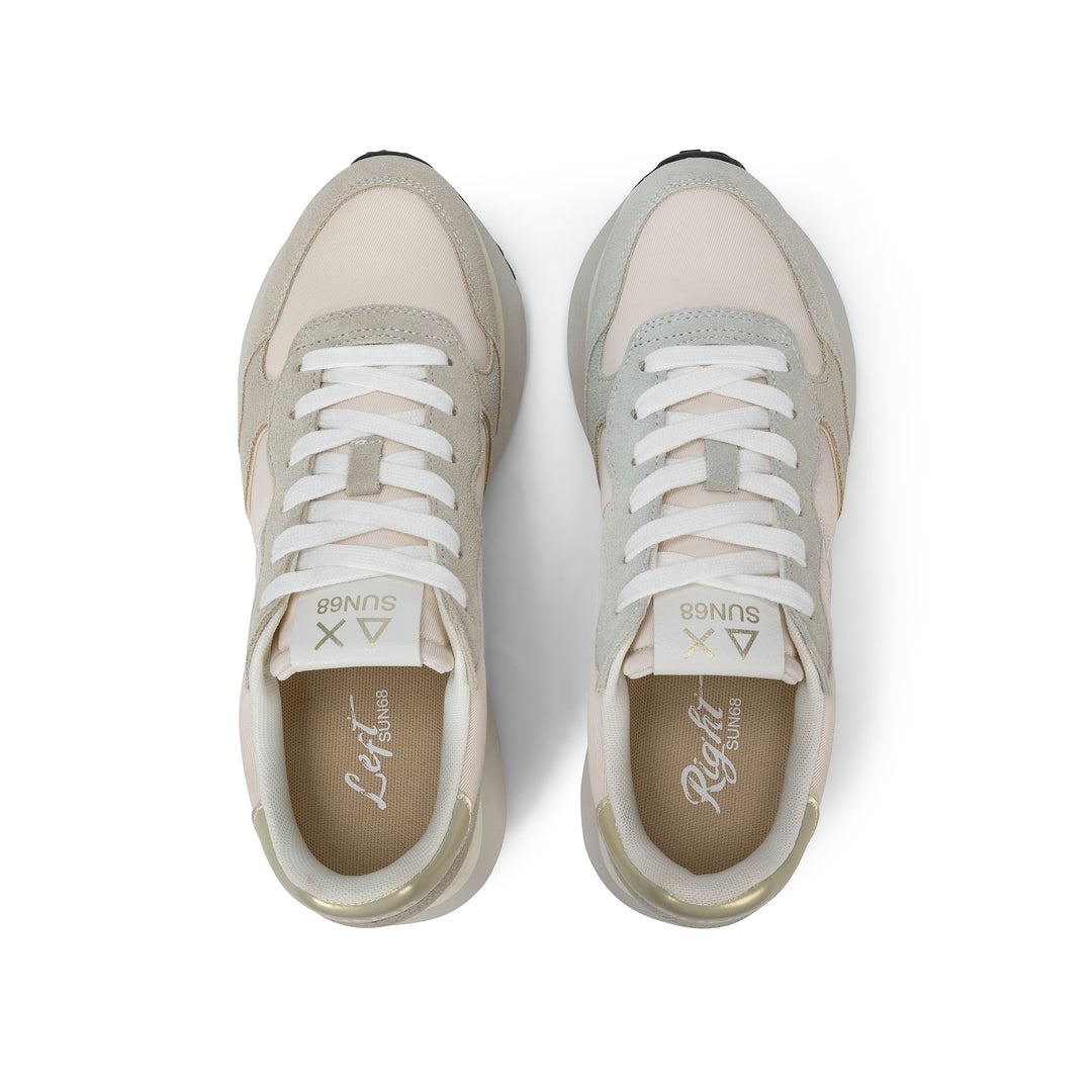 Off white Big Ally Gold suede and nylon sneaker