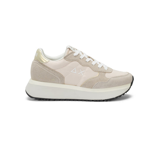 Off white Big Ally Gold suede and nylon sneaker