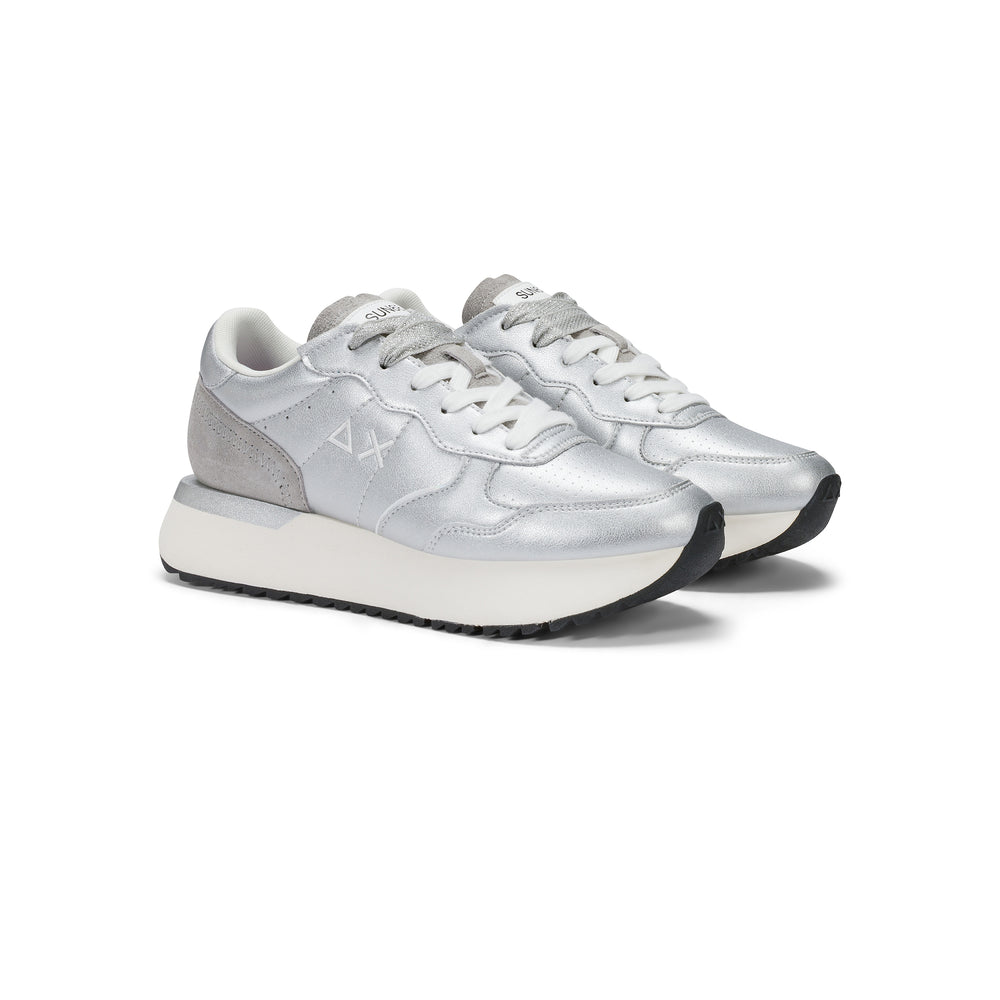 Silver Big Ally leather sneaker