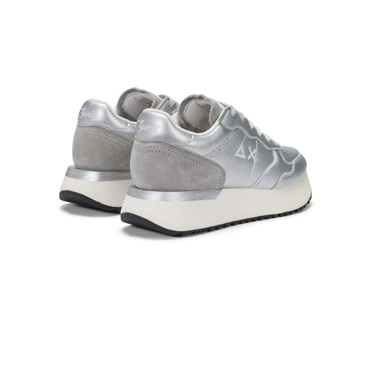 Silver Big Ally leather sneaker