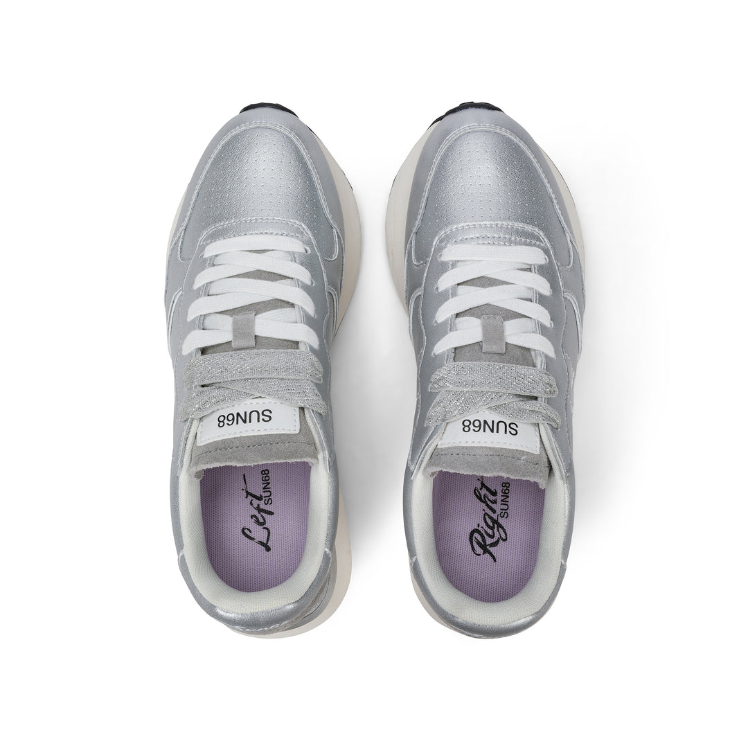 Silver Big Ally leather sneaker