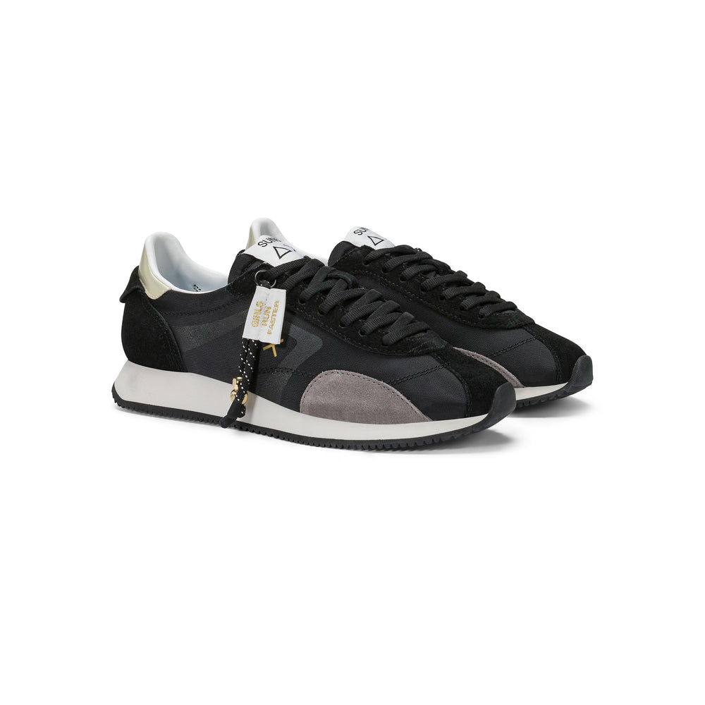 Black Easy Runner suede and nylon sneaker