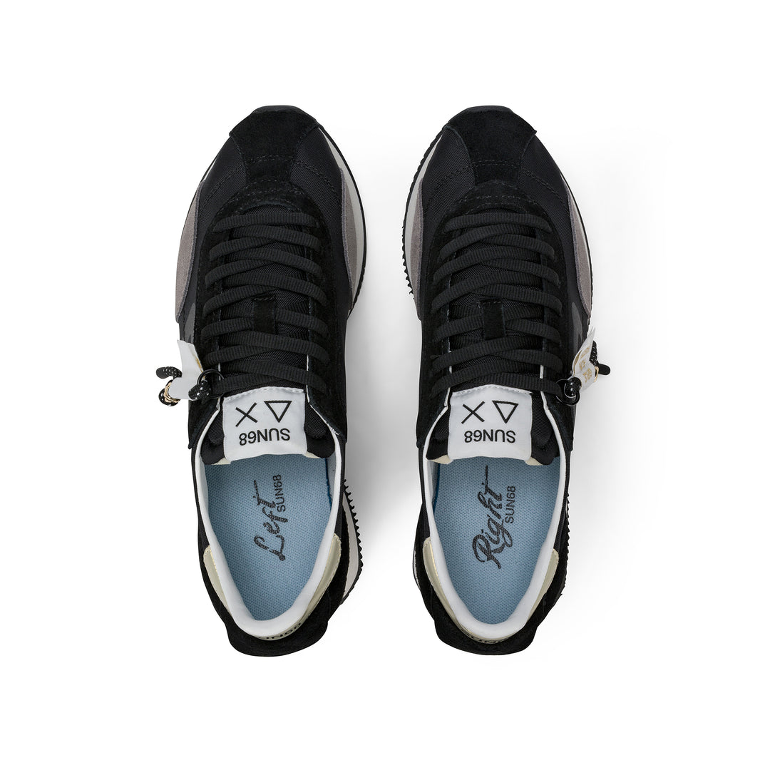 Black Easy Runner suede and nylon sneaker