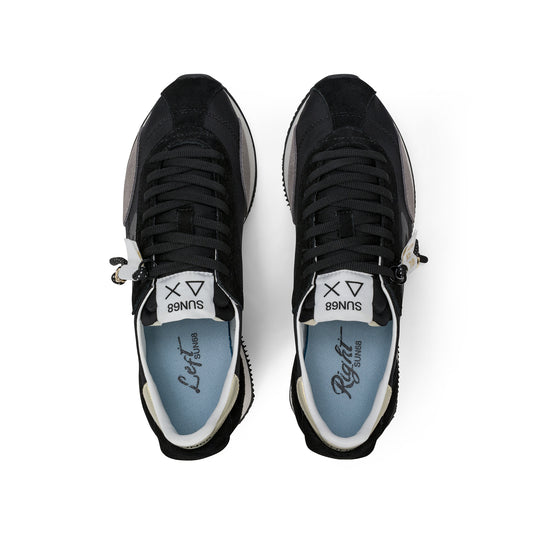 Black Easy Runner suede and nylon sneaker