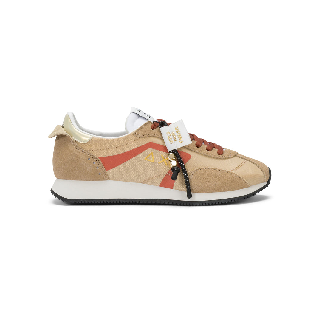Beige Easy Runner suede and nylon sneaker