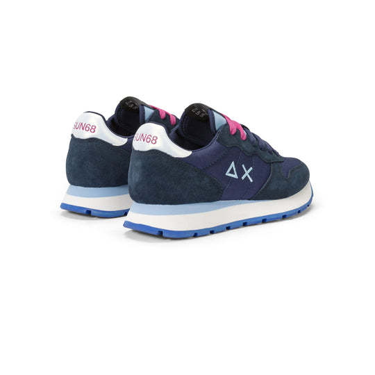 SUN68 ALLY SOLID NYLON NAVY BLUE SNEAKERS FOR WOMEN