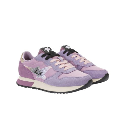 SUN68 STARGIRL GLITTER LOGO LILLA SNEAKERS FOR WOMEN