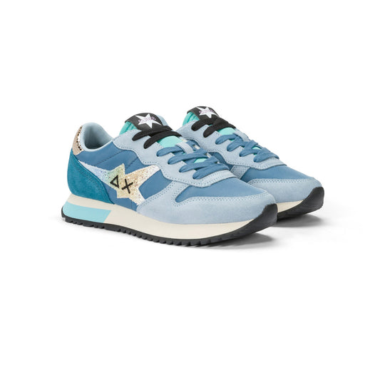 SUN68 STARGIRL GLITTER LOGO SKY BLUE SNEAKERS FOR WOMEN