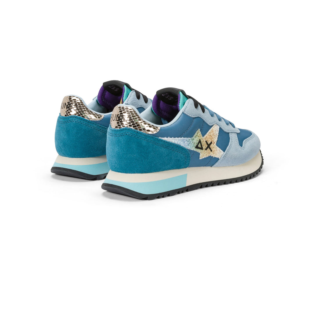 SUN68 STARGIRL GLITTER LOGO SKY BLUE SNEAKERS FOR WOMEN