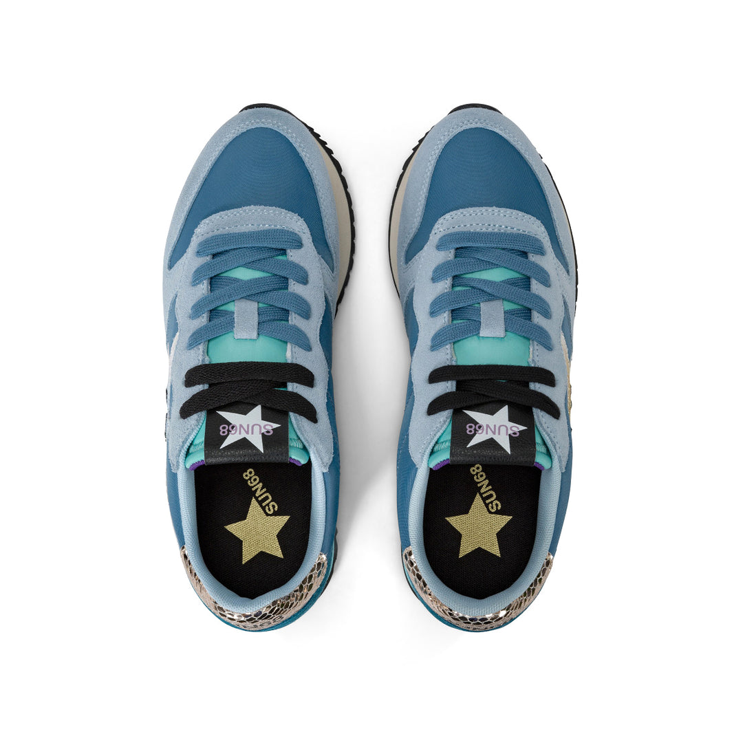 SUN68 STARGIRL GLITTER LOGO SKY BLUE SNEAKERS FOR WOMEN