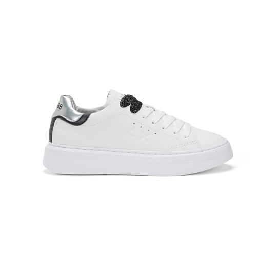 SUN68 GRACE LEATHER WHITE/SILVER SNEAKERS FOR WOMEN