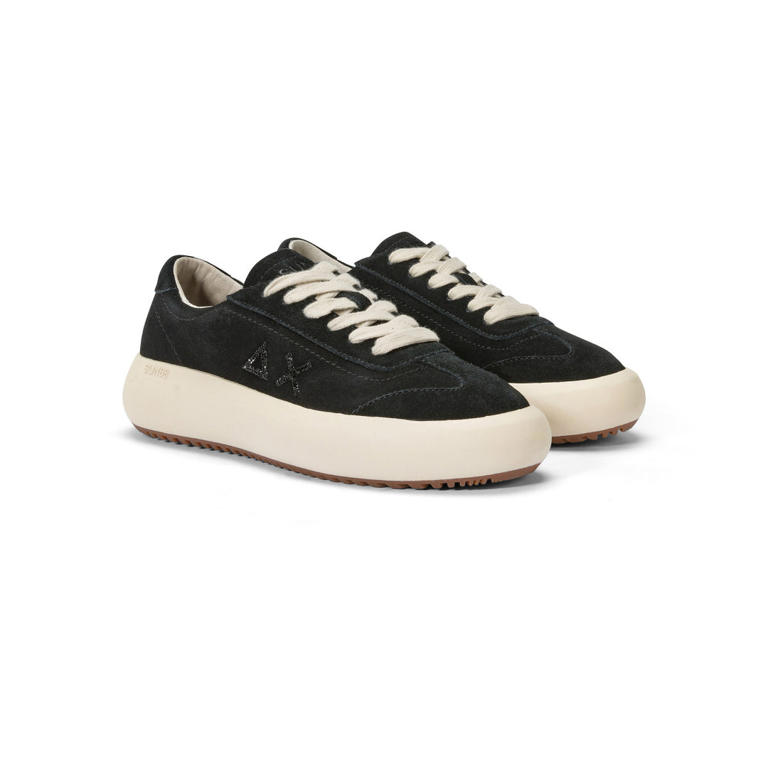 SUN68 JUNO SUEDE BLACK SNEAKERS FOR WOMEN