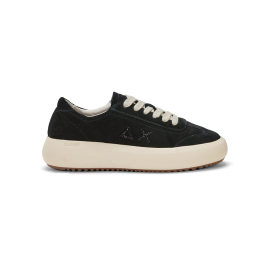 SUN68 JUNO SUEDE BLACK SNEAKERS FOR WOMEN