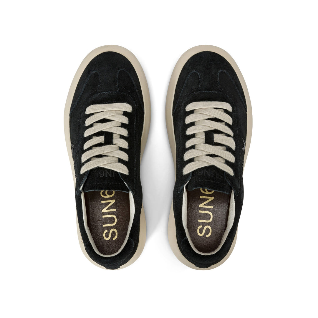 SUN68 JUNO SUEDE BLACK SNEAKERS FOR WOMEN