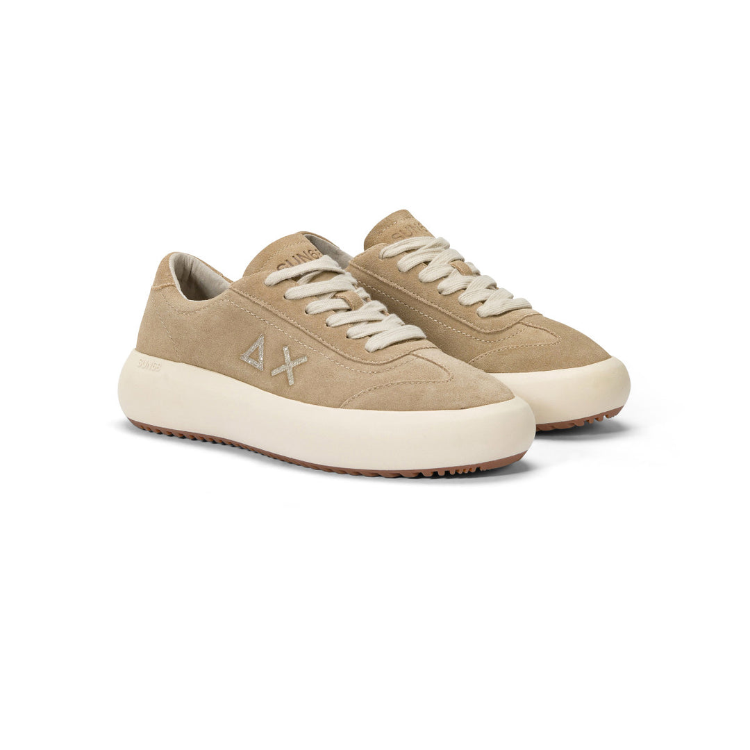 SUN68 JUNO SUEDE DARK BEIGE SNEAKERS FOR WOMEN