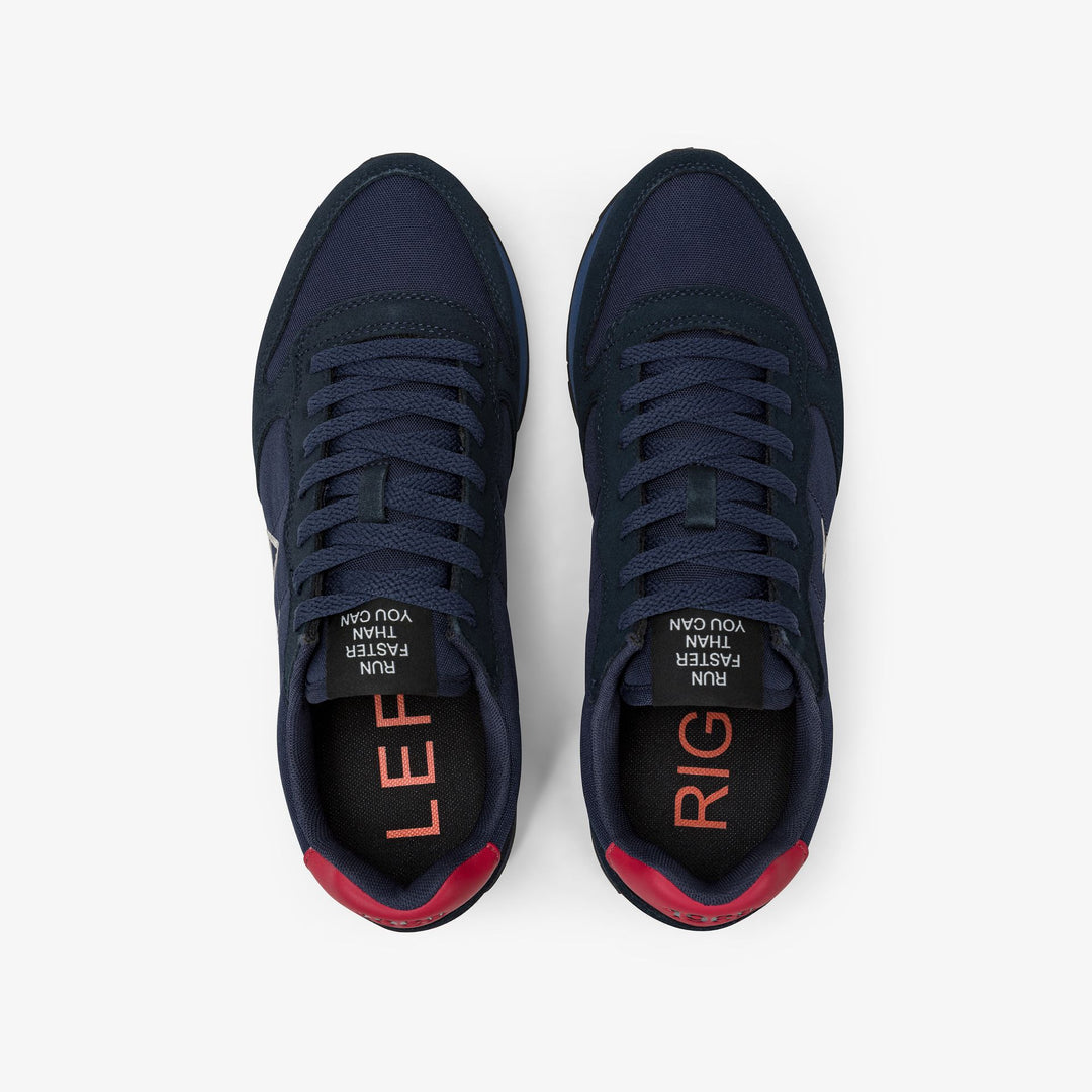 NAVY BLUE/BORDEAUX TOM NYLON AND SUEDE SNEAKER