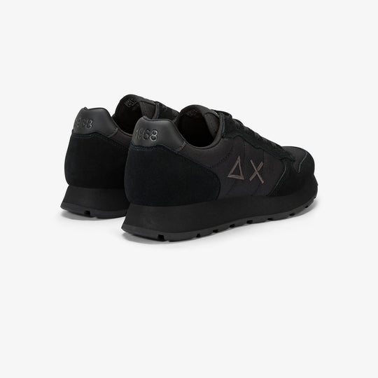 BLACK/DARK GREY TOM NYLON AND SUEDE SNEAKER