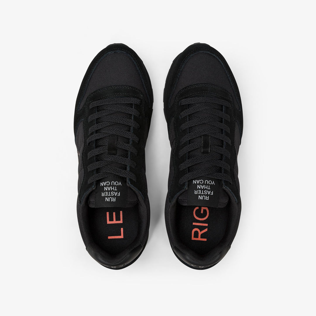 BLACK/DARK GREY TOM NYLON AND SUEDE SNEAKER